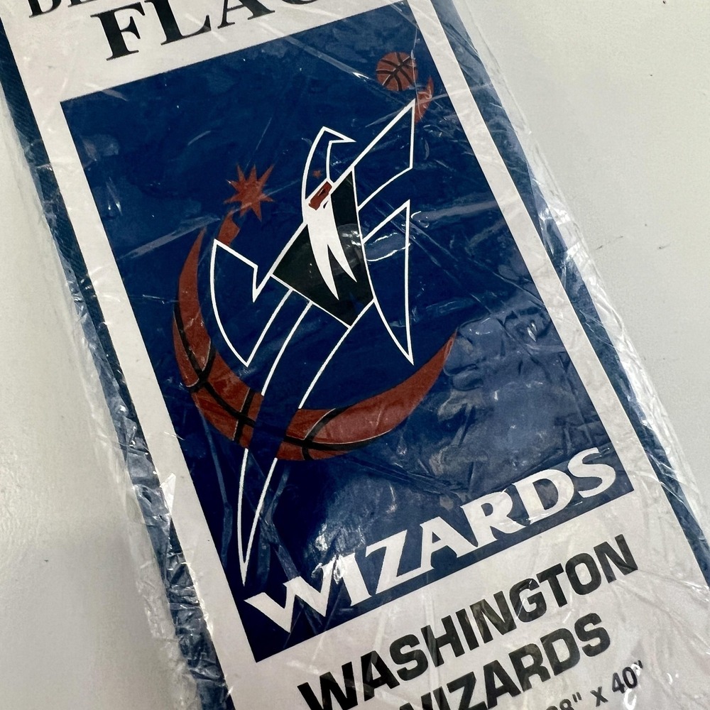 Vintage 1998 Washington Wizards Decorative Flag Blue‎ NBA Basketball 28x40